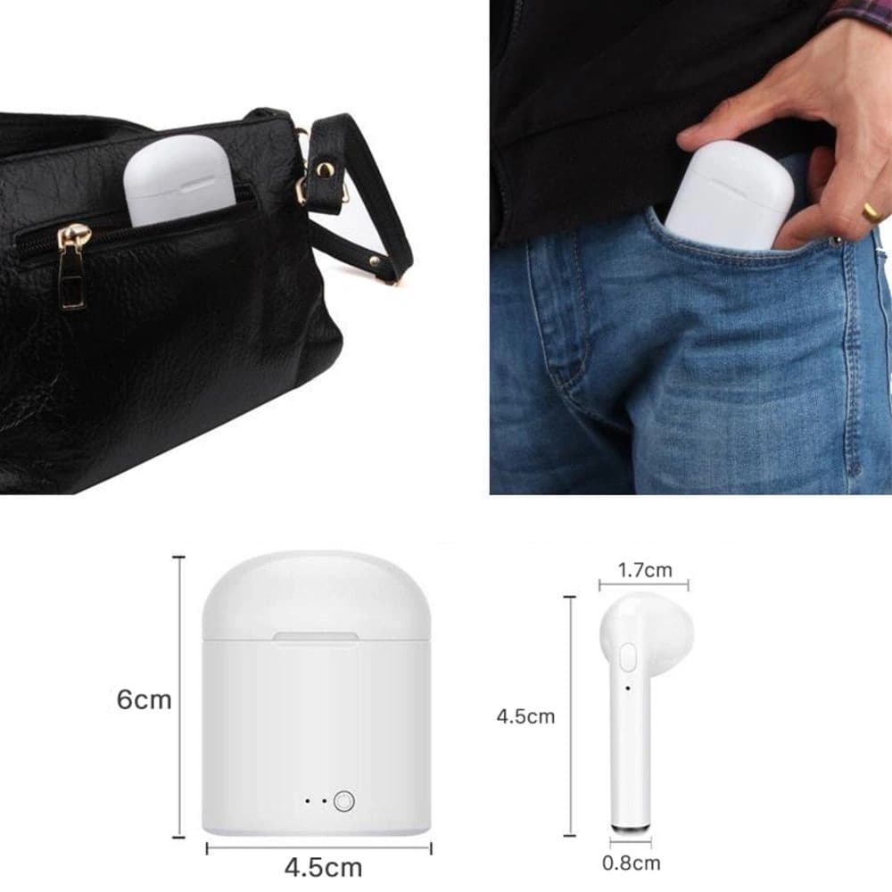 Bluetooth Slusalice Airpods I7 Mini Bele Hq - slika 3