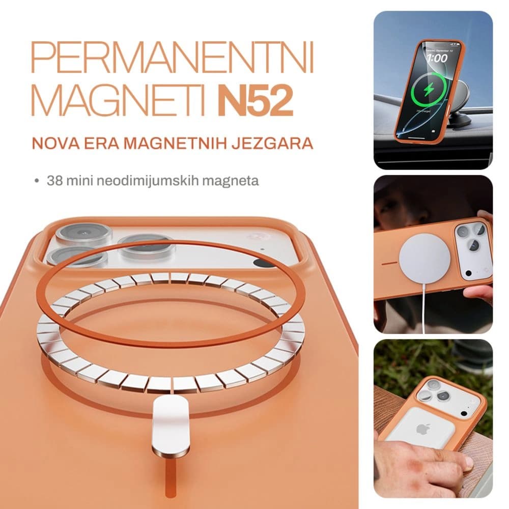 Torbica Iphone 15 6.1 Braon Magsafe Matte Line - slika 3